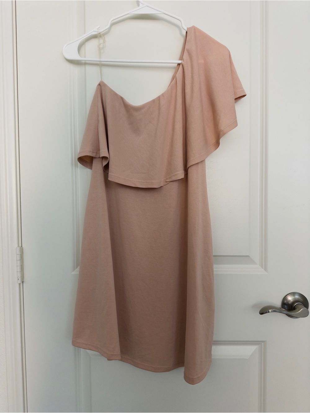 BP Ruffle One Shoulder Blush Mini Dress